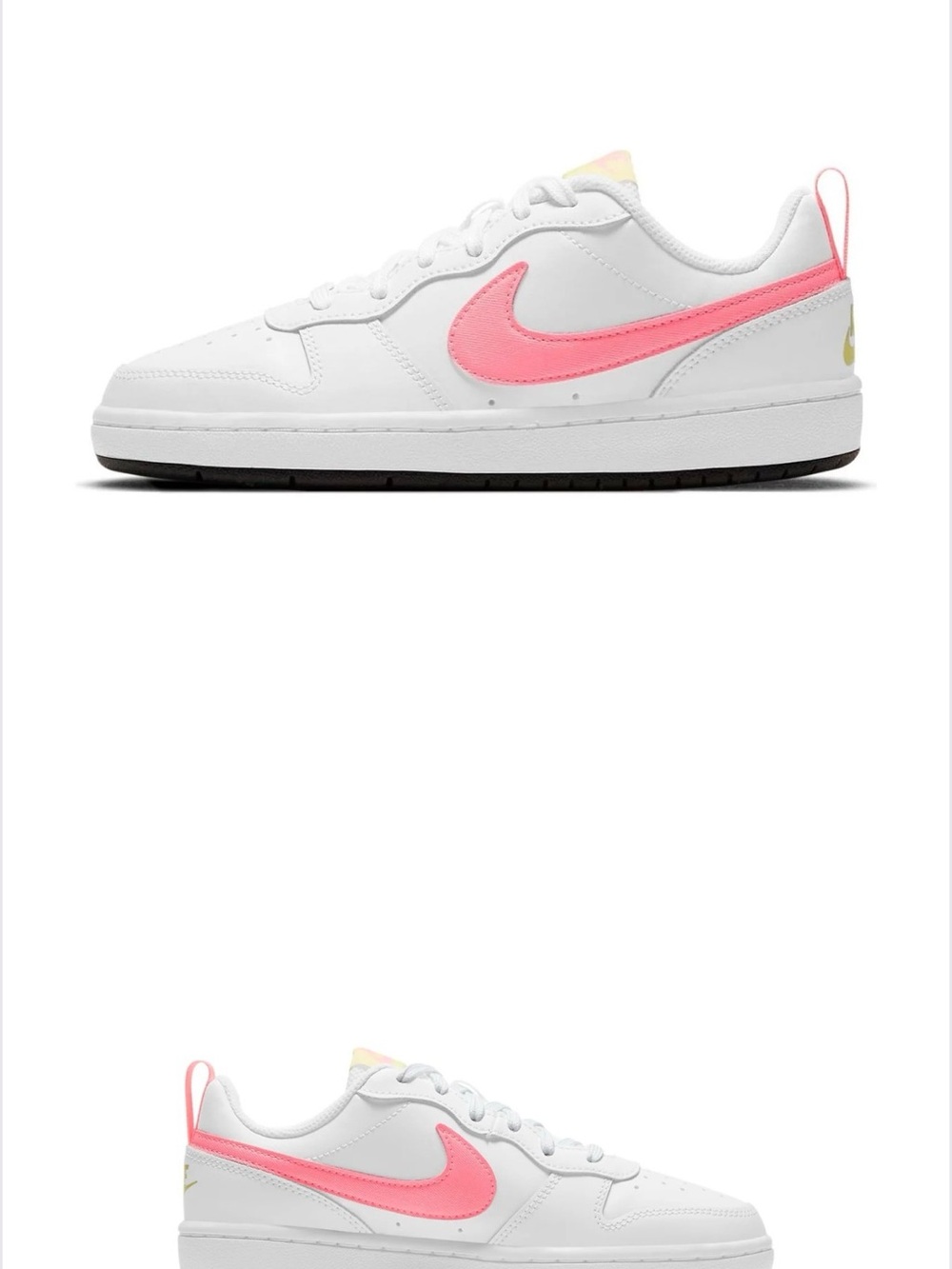 Nike Court Borough Low 2 'White Sunset Pulse' size 7Y boys/8.5-9 womens/EUR 40